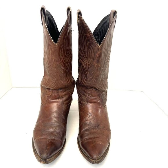 Vintage Code West USA Brown Leather Western Cowboy Boots Womens 7 Pointed Toe - Picture 6 of 16